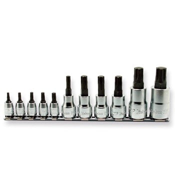 Koken RSX025IP Torx Plus Bit Socket Set on Rail 11pc 1/4"Dr 10IP-27IP, 3/8"Dr 30IP-50IP & 1/2"Dr 55IP-60IP