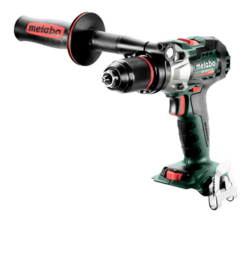 Metabo 18V brushless hammer drill with belt hook and bit case