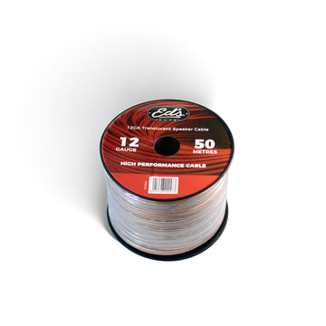 EDS 12 gauge CCA speaker cable 50m coil matt frosted red