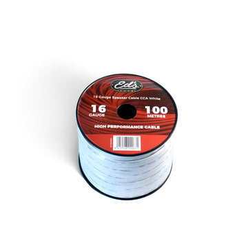 Ed's 16 gauge CCA speaker cable white 100 metre roll