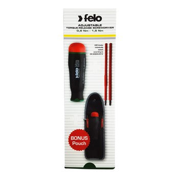 Felo Nm Torque Screwdriver Kit 0.6 - 1.5Nm Includes Handle, 2 blades and pouch