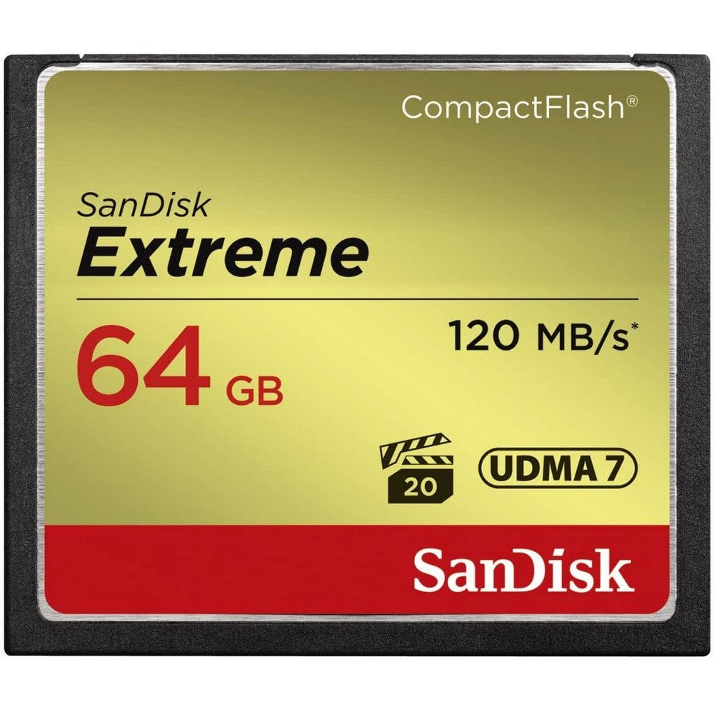 Sandisk Extreme Compact Flash 64gb Up To 120mb/S Cf Card Udma 7 Vpg-20 | Formula