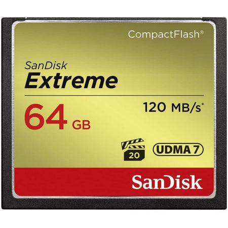 Sandisk Extreme Compact Flash 64gb Up To 120mb/S Cf Card Udma 7 Vpg-20 | Formula