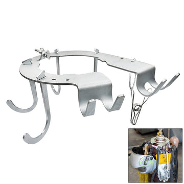 Stronghand gas cylinder hook organiser with six hooks mounted on cylinder