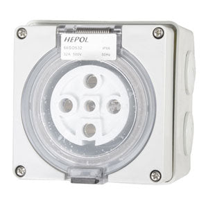 32A 5 Round Pin 500V Socket Outlet IP66** | ISL