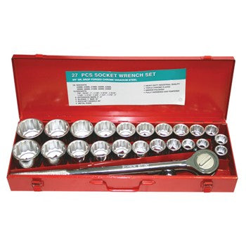 Worldwide 6027 3/4" Dr Socket Set 27pc 7/8"-2", 22-50mm – Worldwide 6027 3/4" Dr Socket Set 27pc 7/8"-2" 22-50mm | Hobeca