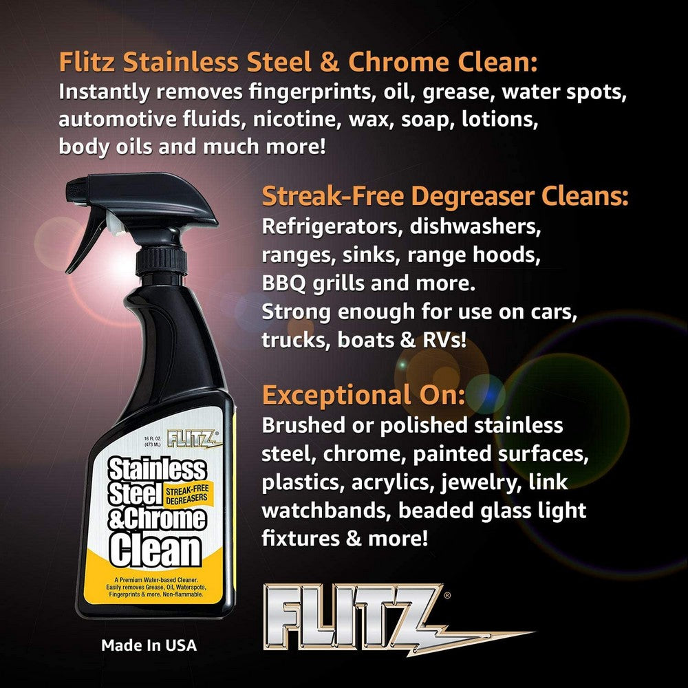 Flitz Stainless Steel & Chrome Cleaner Polish And Protect 473ml Bottle