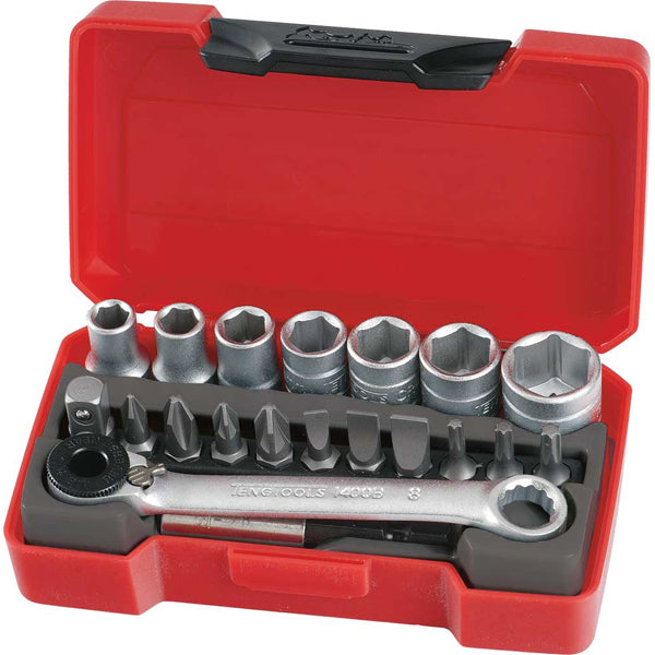 Teng 20pc 1/4in Dr. Super Mini Metric Skt. & Bits Set | ISL