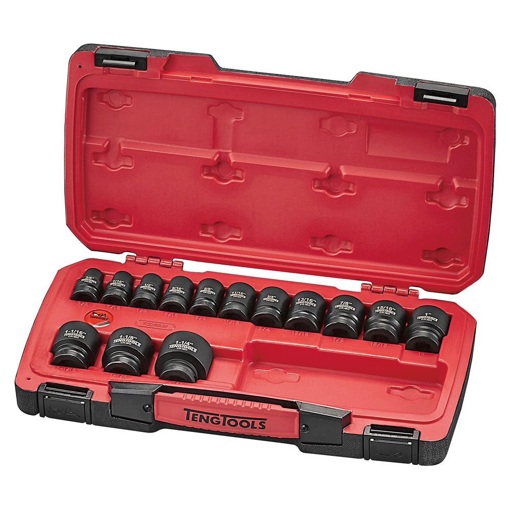 Teng 18pc 1/2in Dr. AF Reg. Impact Socket Set 6-Pnt – Impact Socket Set 1/2in Drive AF 18pcs | ISL