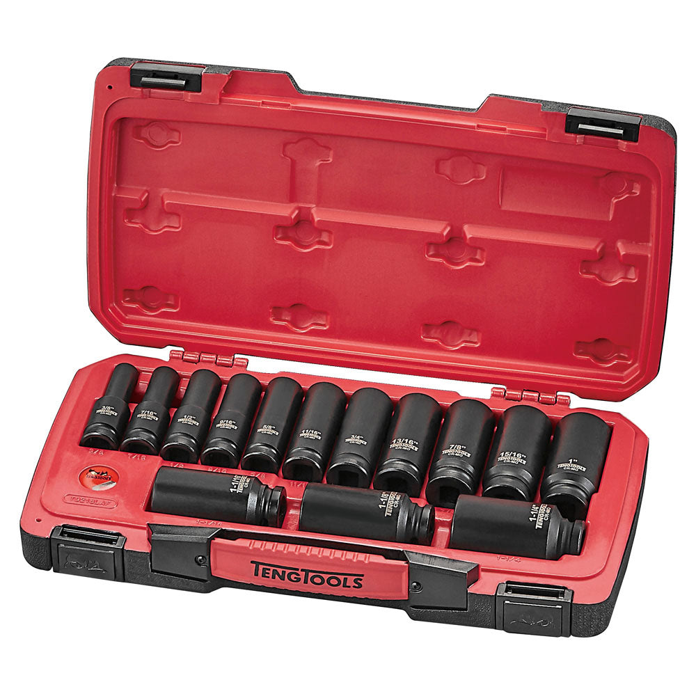 Teng 18pc 1/2in Dr. AF Deep Impact Socket Set 6-Pnt – Imp Socket Set 1/2in Drive AF Deep 18pcs | ISL