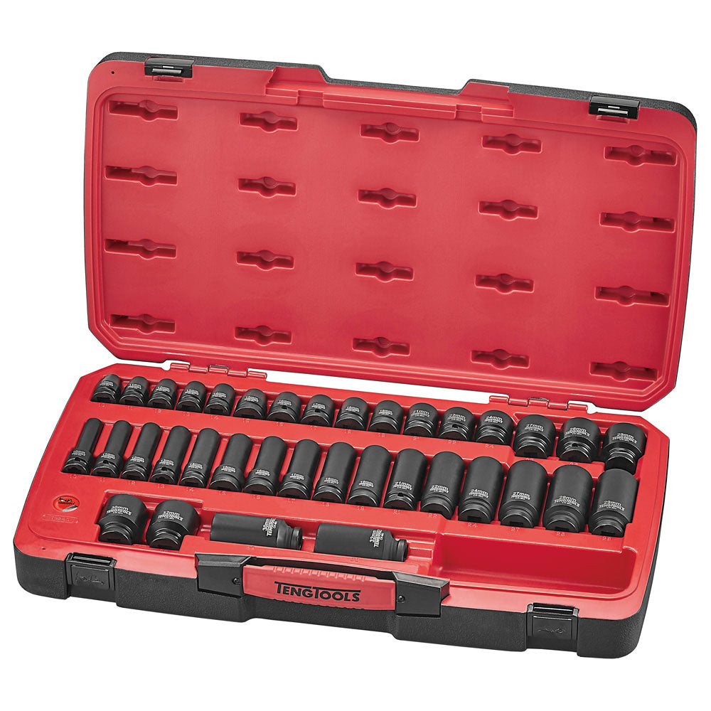 Teng 40pc 1/2in Dr. MM Reg. Impact Socket Set 6-Pnt – Imp Socket Set 1/2in Dr mm 40pcs | ISL