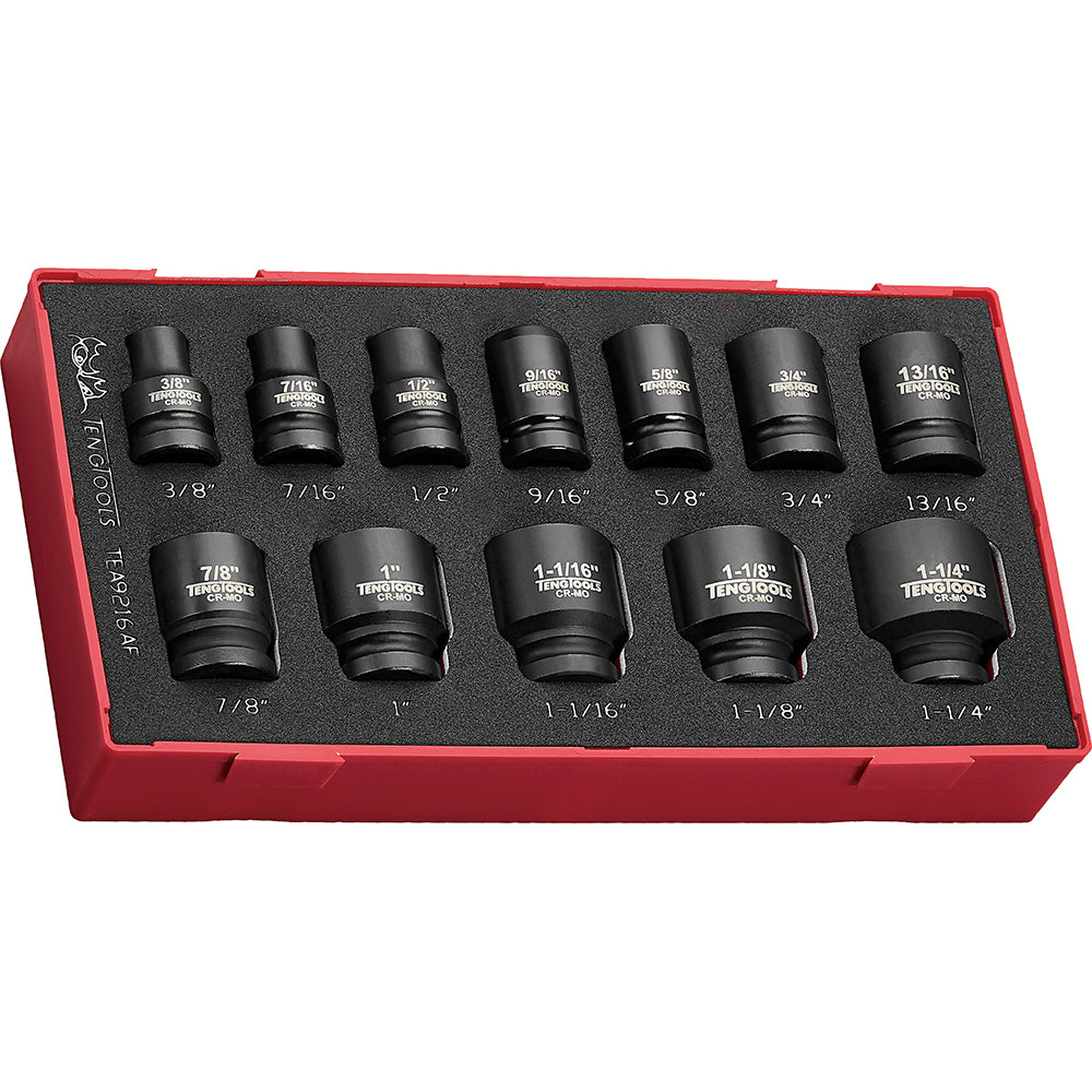 Teng 16pc 1/2in Dr. AF Reg. Impact Socket Set 6-Pnt (EVA) | ISL