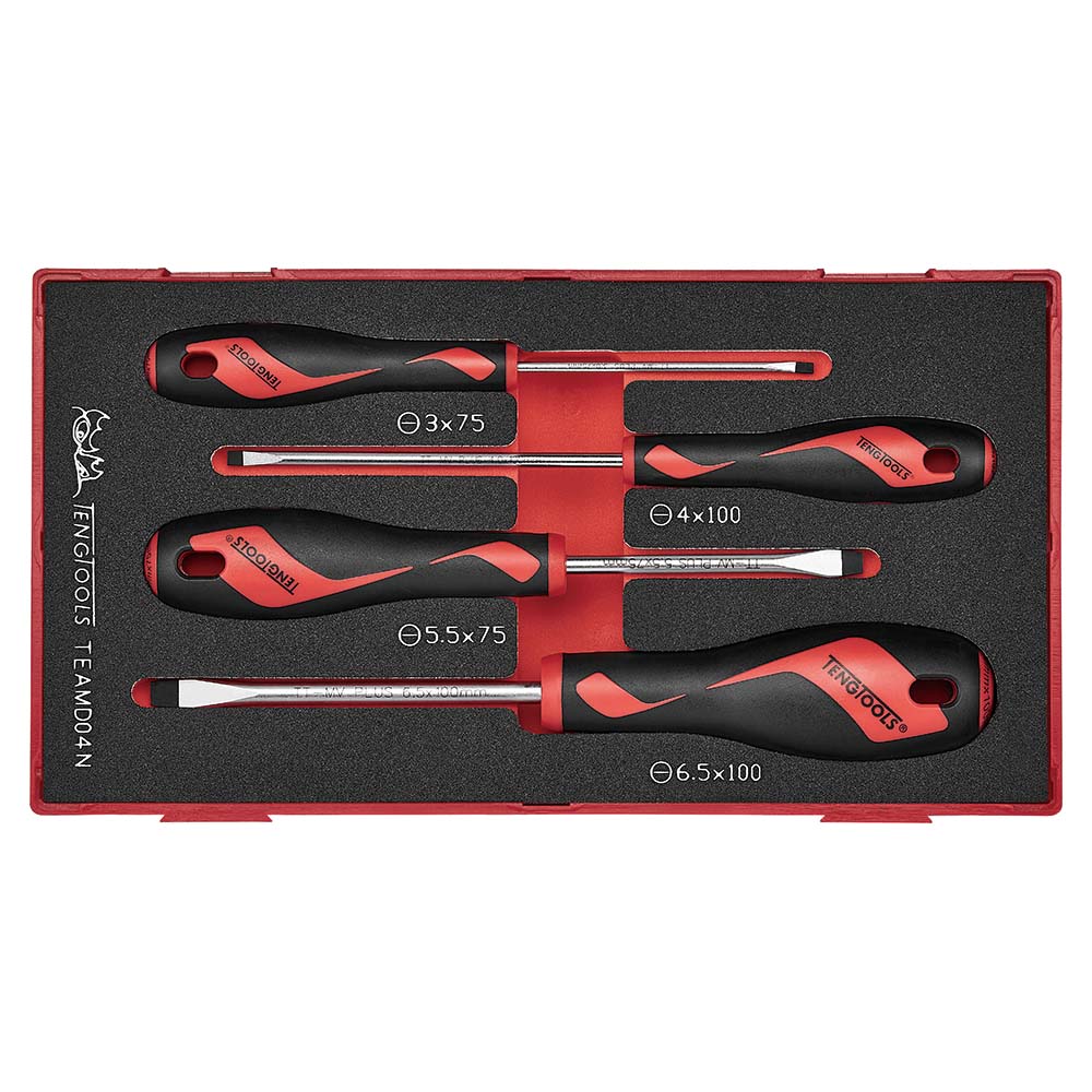 Teng 4pc Screwdriver Set Flat | ISL