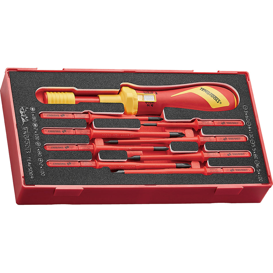 Teng 9pc 1000V VDE Torque Screwdriver Set - TC-Tray (EVA)