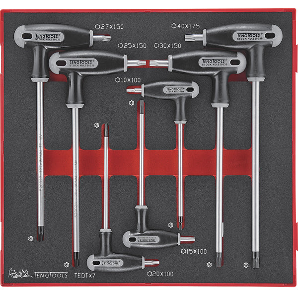Teng 7pc Torx Tp/Tpx T-Handle Set 10-40 -TED-Tray | ISL