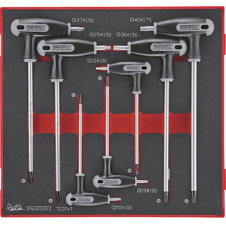 Teng 7pc Torx Tp/Tpx T-Handle Set 10-40 -TED-Tray | ISL