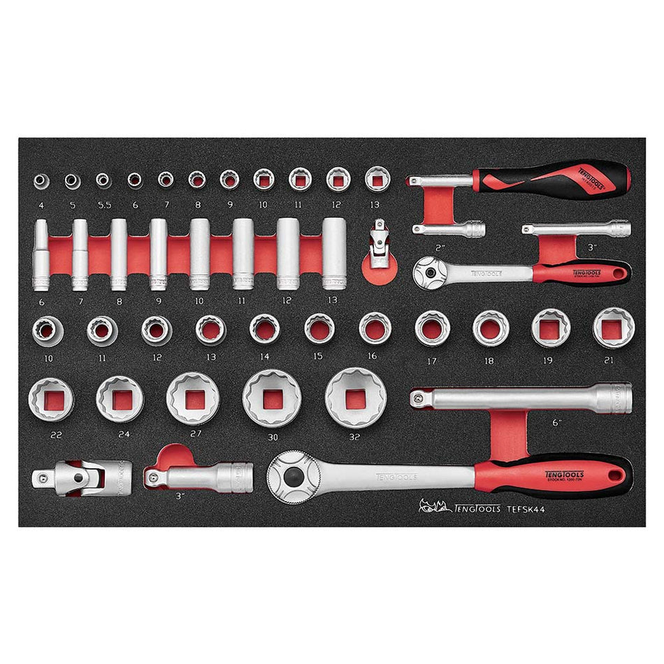 Teng 44pcSocket Set 1/4in and 1/2in Drive