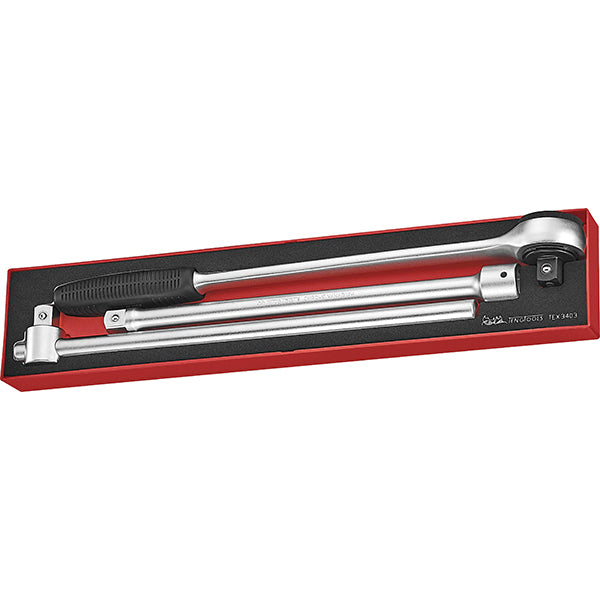Teng 3pc 3/4in Dr. Ratchet & Accessory Set -TEX-Tray | ISL