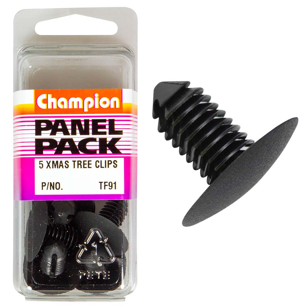 Champion Xmas Tree Clip Black 23.8mm HD x 19mm -5pk | ISL