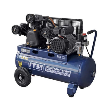 ITM 3.0 HP air compressor with 60 litre tank and solid rubber wheels