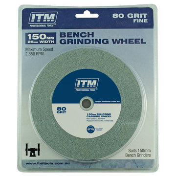 ITM silicone carbide grinding wheel 150 x 25 mm 80 grit with multi-bore bush