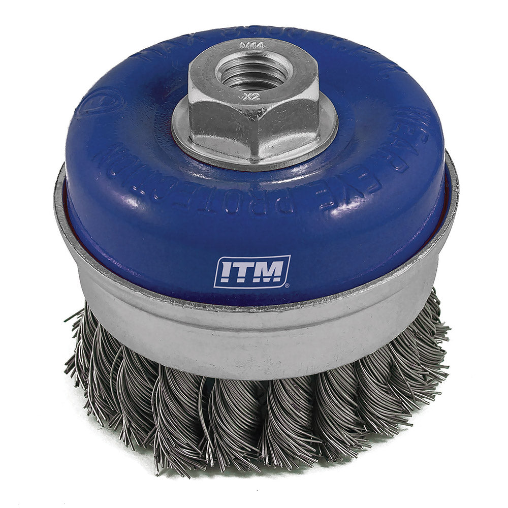 ITM Twist Knot Cup Brush Steel 75mm w/Band | ISL