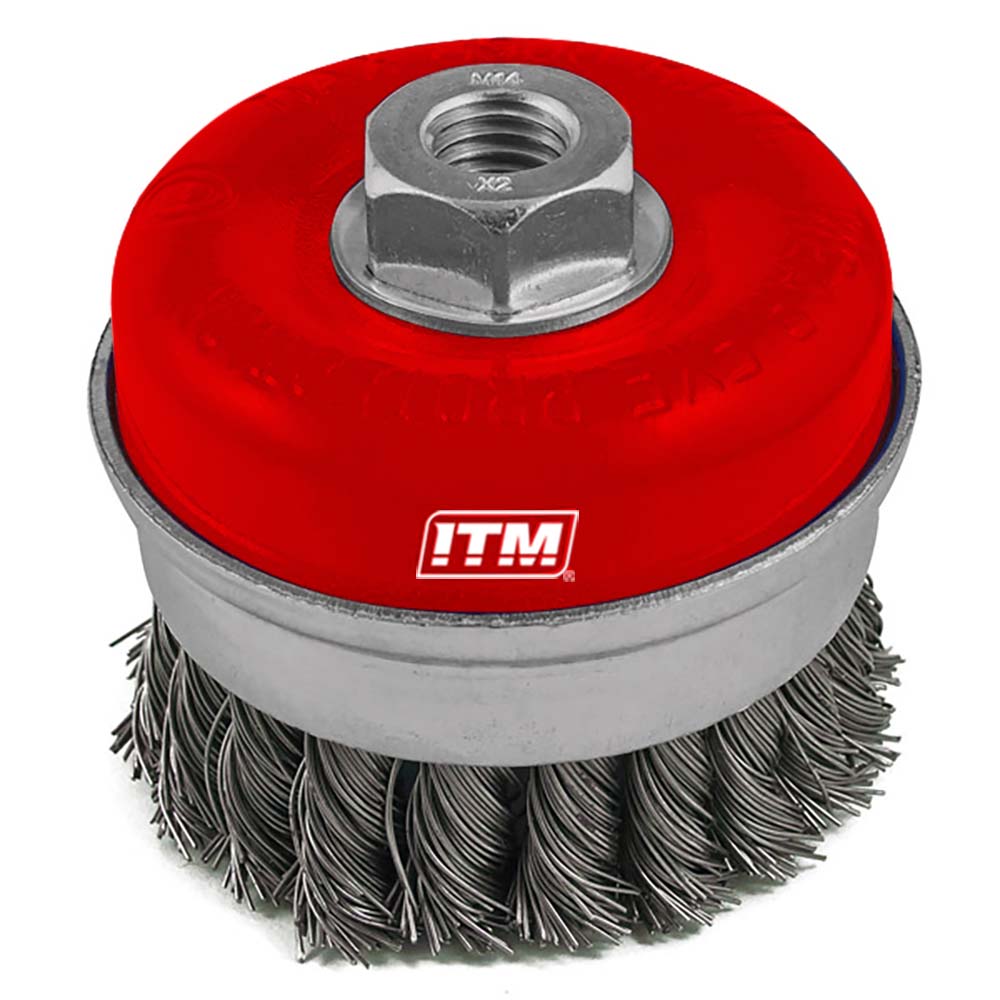ITM Twist Knot Cup Brush Stainless Steel 100mm w/Band | ISL