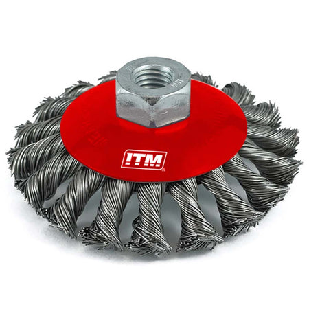 ITM Twist Knot Bevel Brush Stainless Steel 100mm | ISL