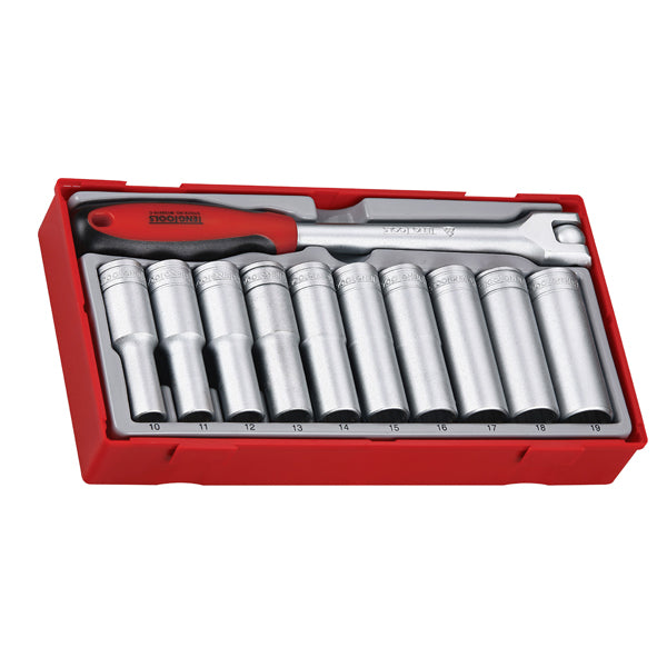 Teng 11pc 1/2in Dr. Deep Skt Set 10-19mm - TC-Tray | ISL
