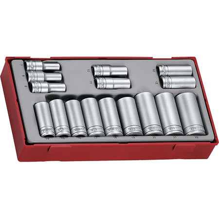 Teng 16pc 3/8in Dr. Deep Skt Set 7-22mm (12-pt) - TC-Tray | ISL