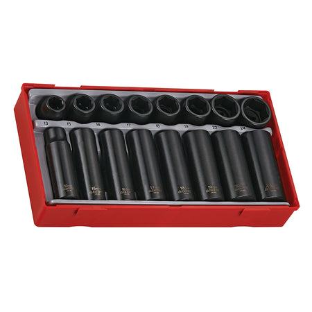 Teng 16pc 1/2in Dr. mm Reg/Deep Imp Skt Set - TC-Tray – 16PC 1/2IN DR. REG/DEEP IMPACT SKT SET 13-24mm | ISL