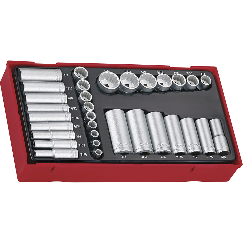 Teng 32pc 1/4 & 3/8in Dr. Reg/Deep AF Skt Set (12-pt) - TC-T | ISL