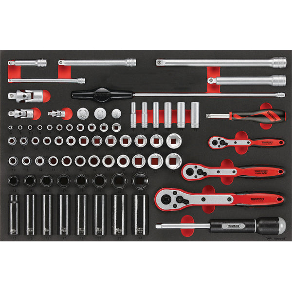 Teng 77pc 1/4,3/8 & 1/2in Dr. Metric Skt & Acc Set (EVA) | ISL