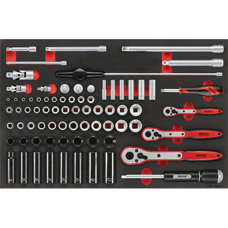 Teng 77pc 1/4,3/8 & 1/2in Dr. Metric Skt & Acc Set (EVA) | ISL