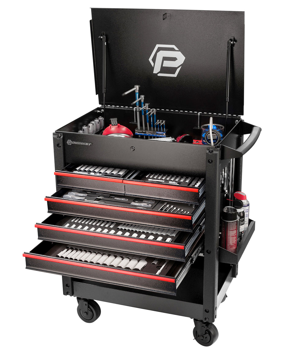 Powerbuilt 5 Drawer Rolling Tool Box Service Cart