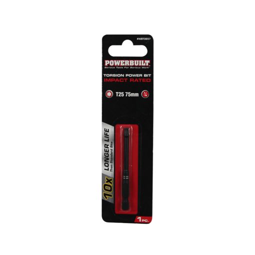 Clearance - Powerbuilt 1/4″ Torsion Impact Power Bit – Torx T-25 x 75mm Long | Alltrade