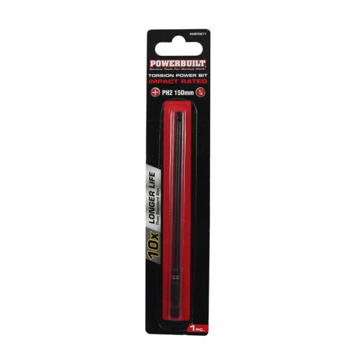 Clearance - Powerbuilt 1/4″ Torsion Impact Power Bit – Phillips #2 x 150mm Long | Alltrade