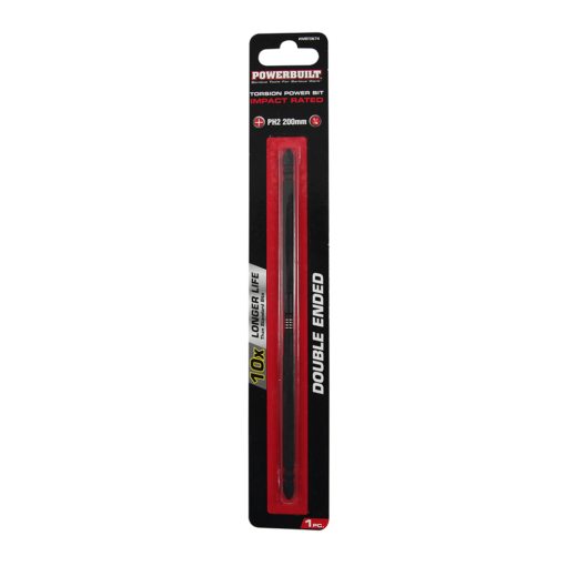 Clearance - Powerbuilt 1/4″ Torsion Impact Power Bit – Phillips #2 x 200mm Long Double Ended | Alltrade