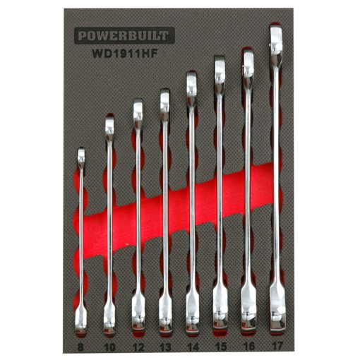 Powerbuilt 9pc Reversible Gear Spanner Tray