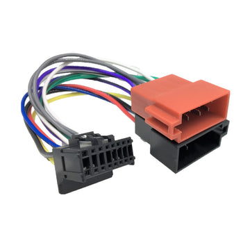 Pioneer car stereo harness adapter with 11 × 24 mm connector and ISO output