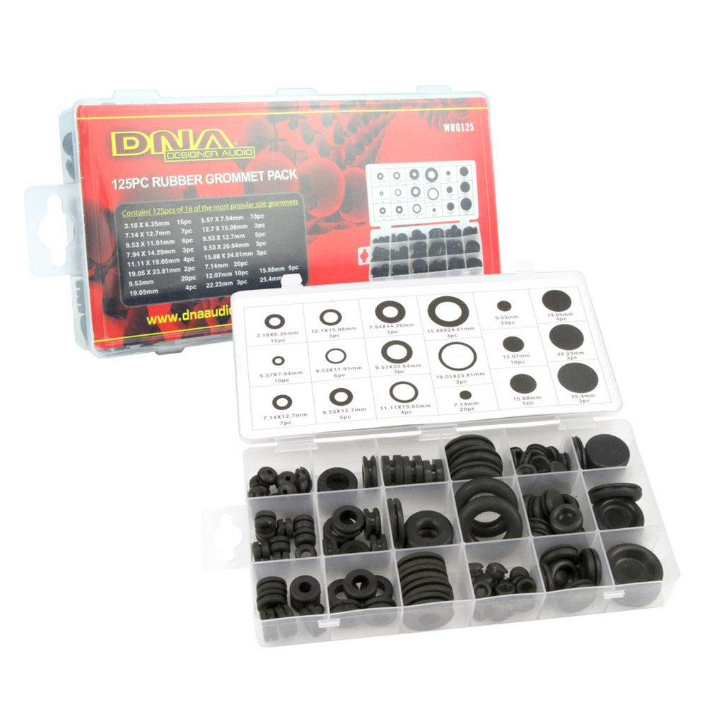 Rubber Grommet 18 X Mixed Sizes With & Without Holes (125 Boxed) | Formula