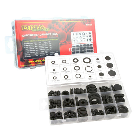 Rubber Grommet 18 X Mixed Sizes With & Without Holes (125 Boxed) | Formula