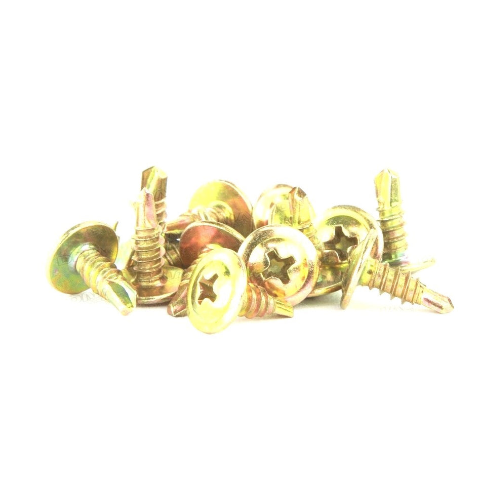 Screw Button Head Self Drilling Gold 8g 12mm (100 Pack)