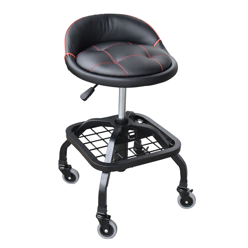 ROLLING WORKSHOP SEAT WITH LUMBAR CUSHION