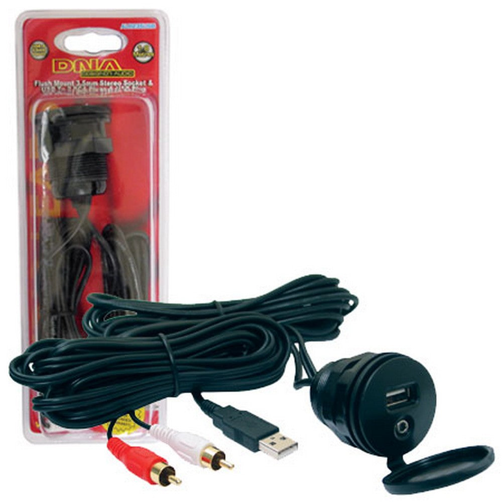 Usb Extension Flush Mount 3.5mm Socket To Rca Plugs | Formula