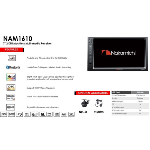 Nakamichi Head Unit Nam1610 Double Din Android Mirror Link | Engineers ...