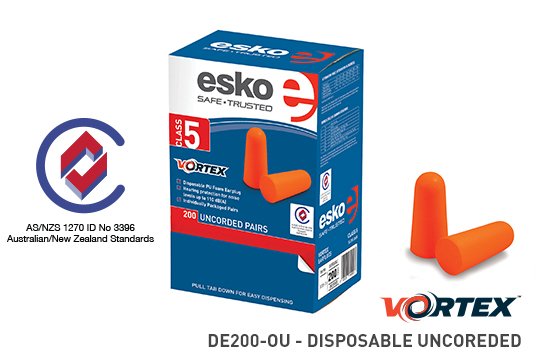 Vortex Earplugs Orange Uncorded