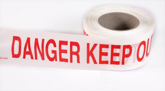 Danger Keep Out Warning Tape 250m Red/White