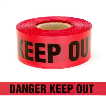 Danger Keep Out Warning Tape 250m Black/Red