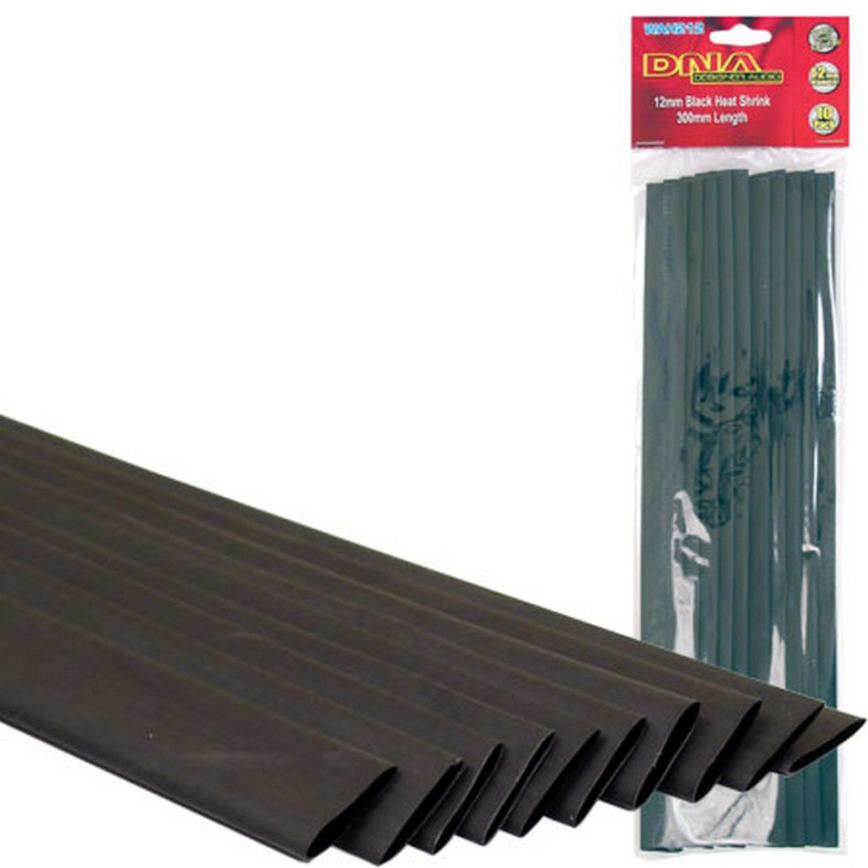 Heatshrink 12mm Black (10 Pack) | Formula